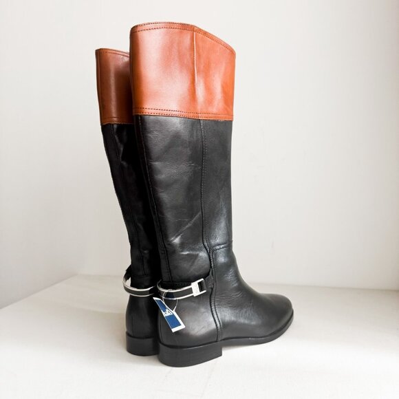 Lauren Ralph Lauren Two Tone Leather Riding Style Knee High Boots 6 NWT - Picture 3 of 6